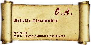 Oblath Alexandra névjegykártya