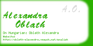 alexandra oblath business card